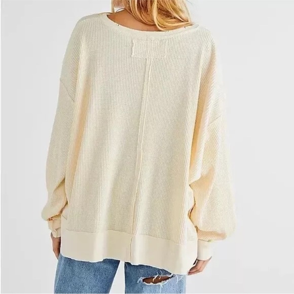Free The People Buttercup Long Sleeve Waffle Top - Picture 2 of 8